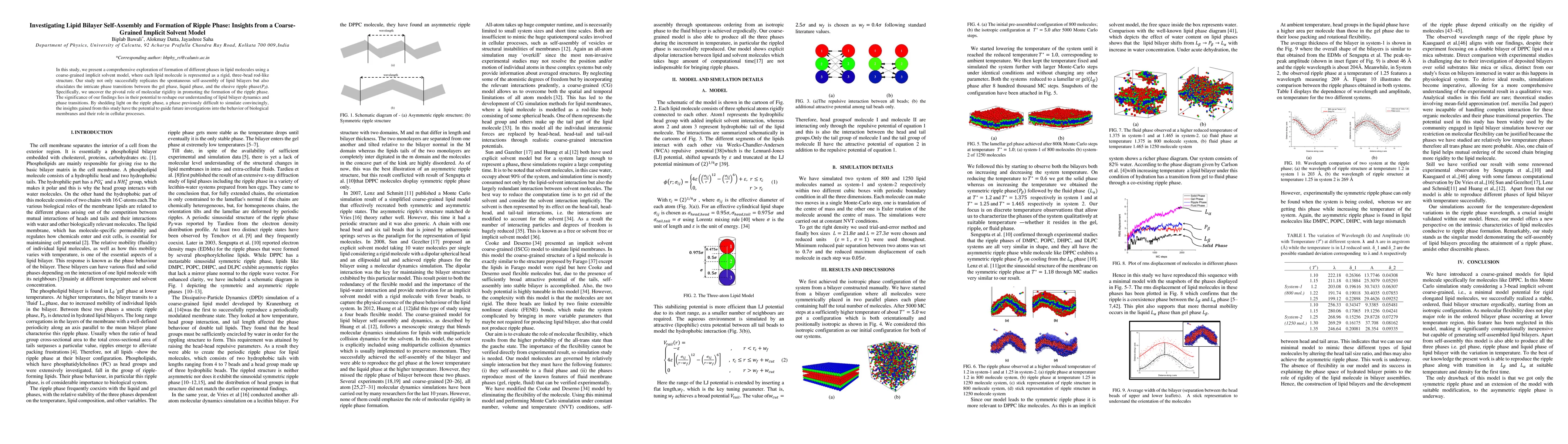 Thumbnail for Investigating Lipid Bilayer Self-Assembly and Formation of Ripple Phase:
  Insights from a Coarse-Grained Implicit Solvent Model