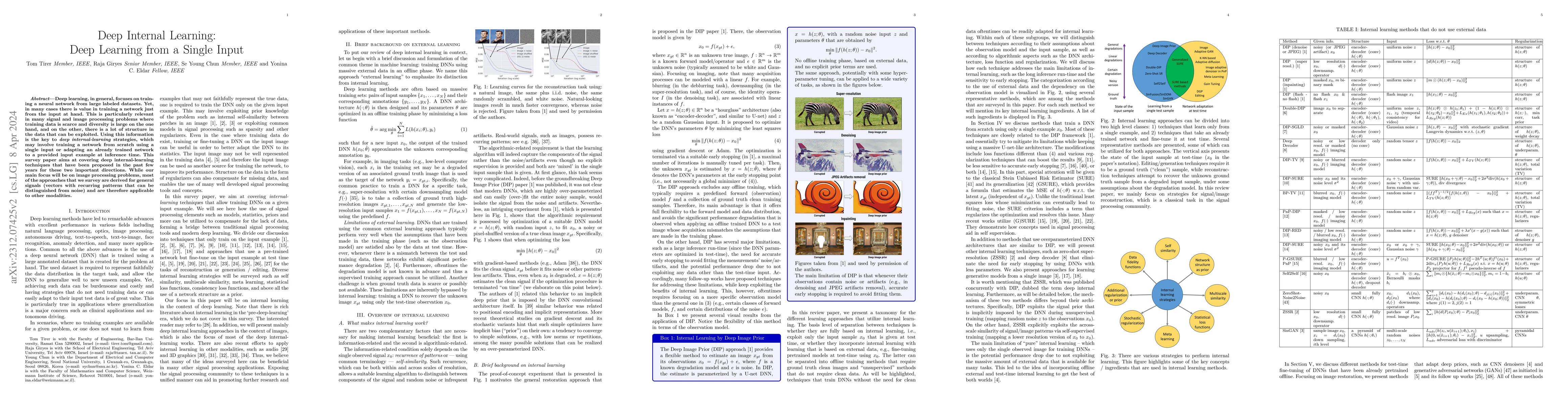 Thumbnail for Deep Internal Learning: Deep Learning from a Single Input