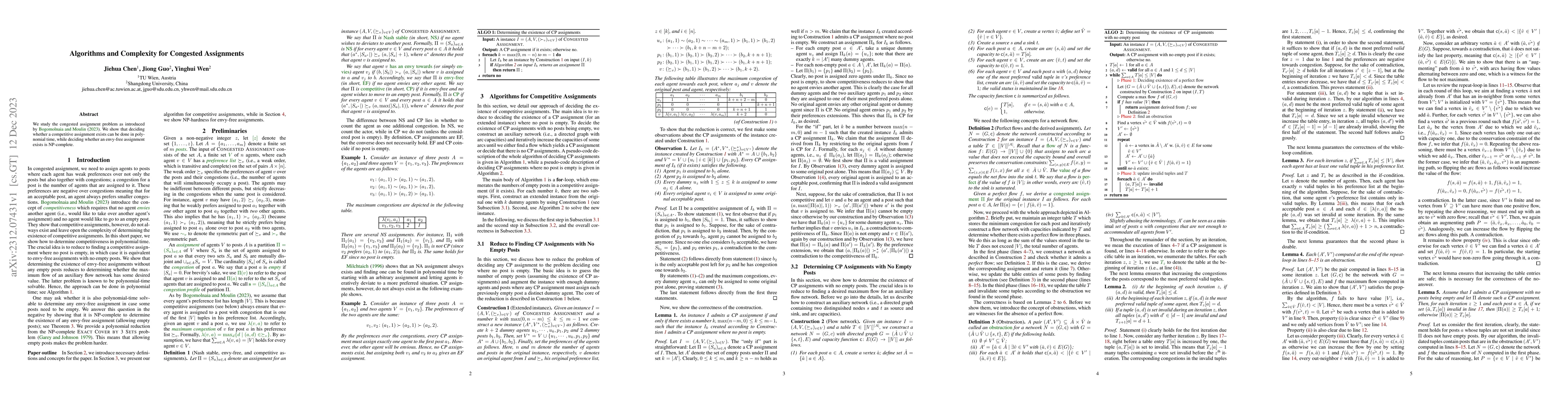 Thumbnail for Algorithms and Complexity for Congested Assignments