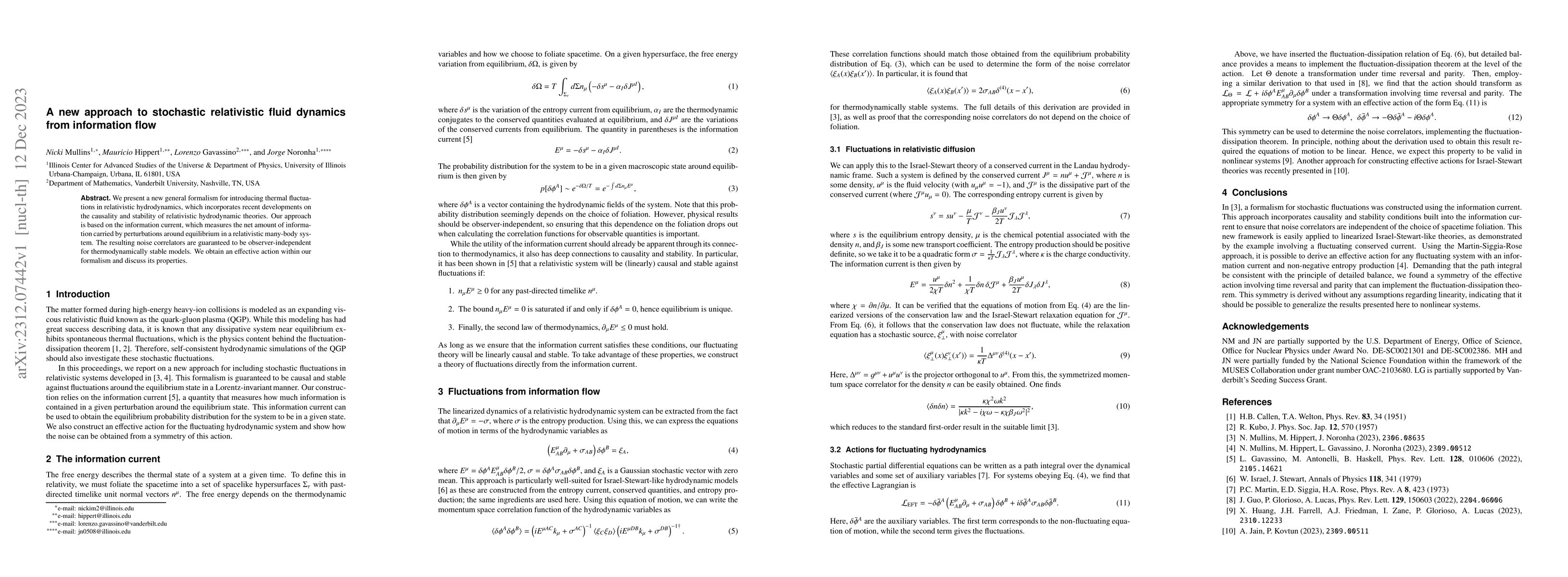 Thumbnail for A new approach to stochastic relativistic fluid dynamics from
  information flow