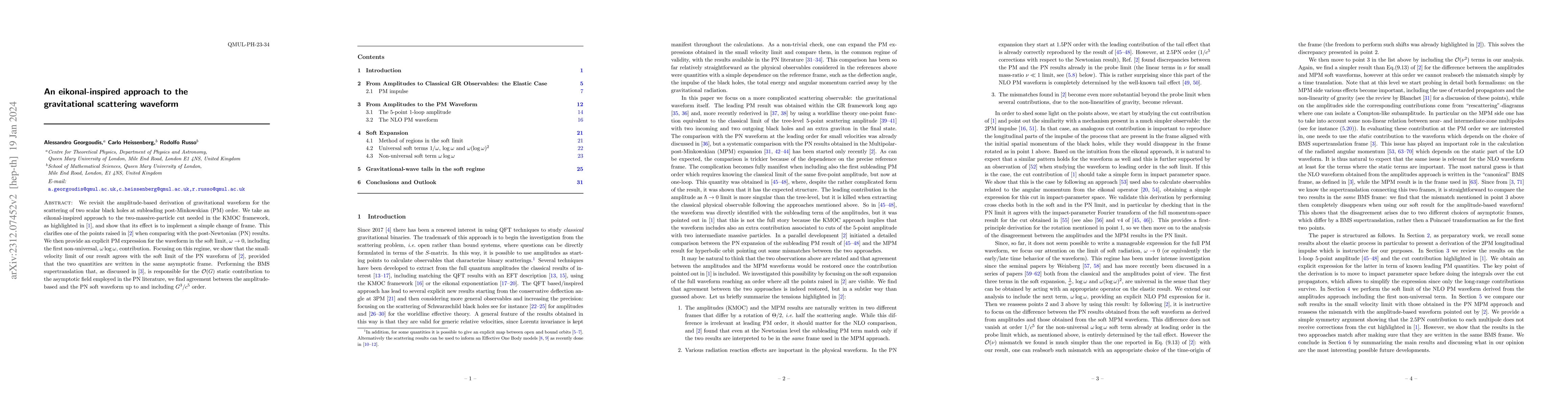 Thumbnail for An eikonal-inspired approach to the gravitational scattering waveform