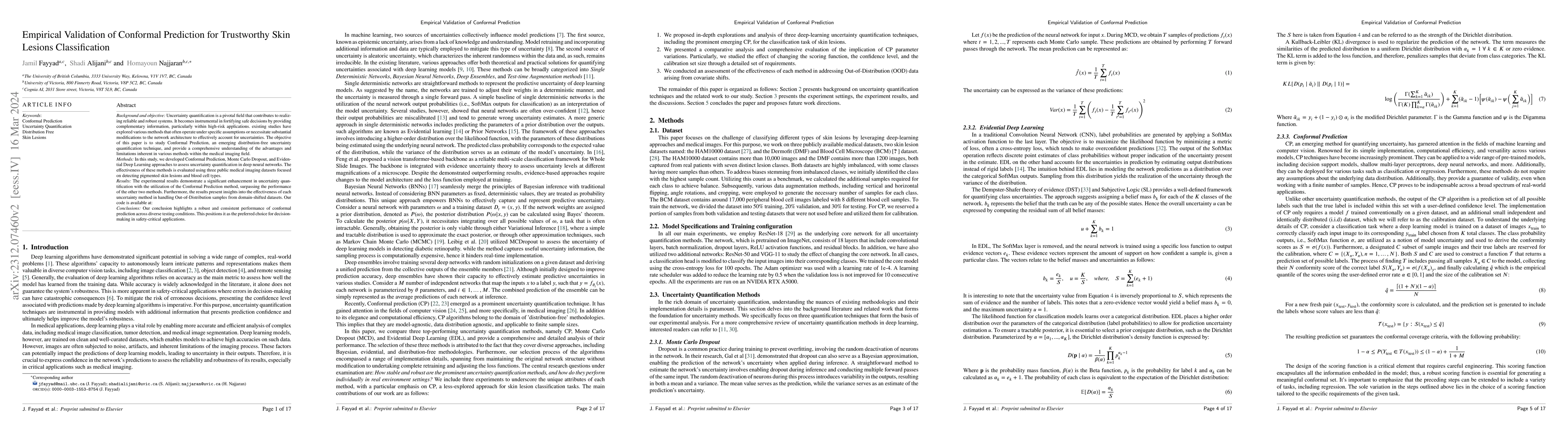 Thumbnail for Empirical Validation of Conformal Prediction for Trustworthy Skin
  Lesions Classification