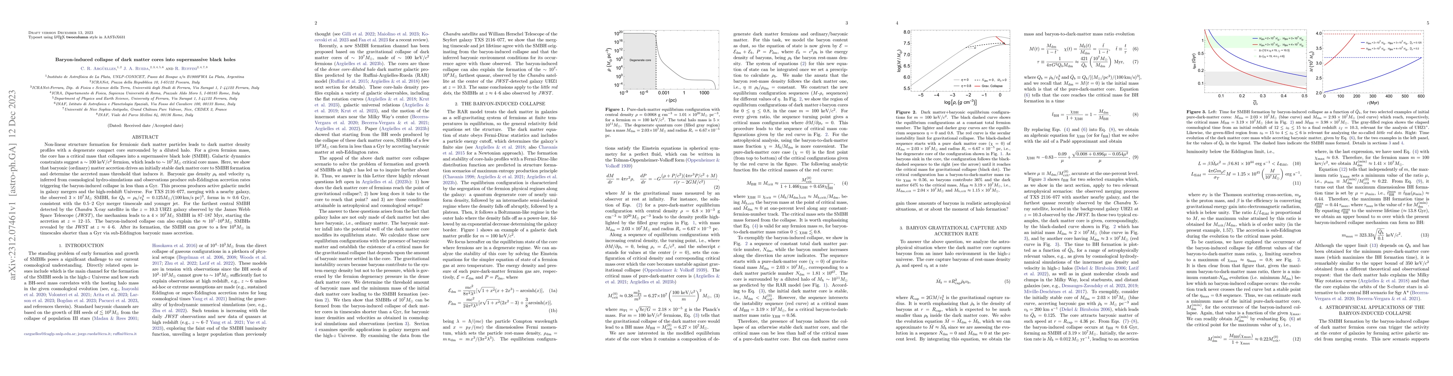 Thumbnail for Baryon-induced collapse of dark matter cores into supermassive black
  holes