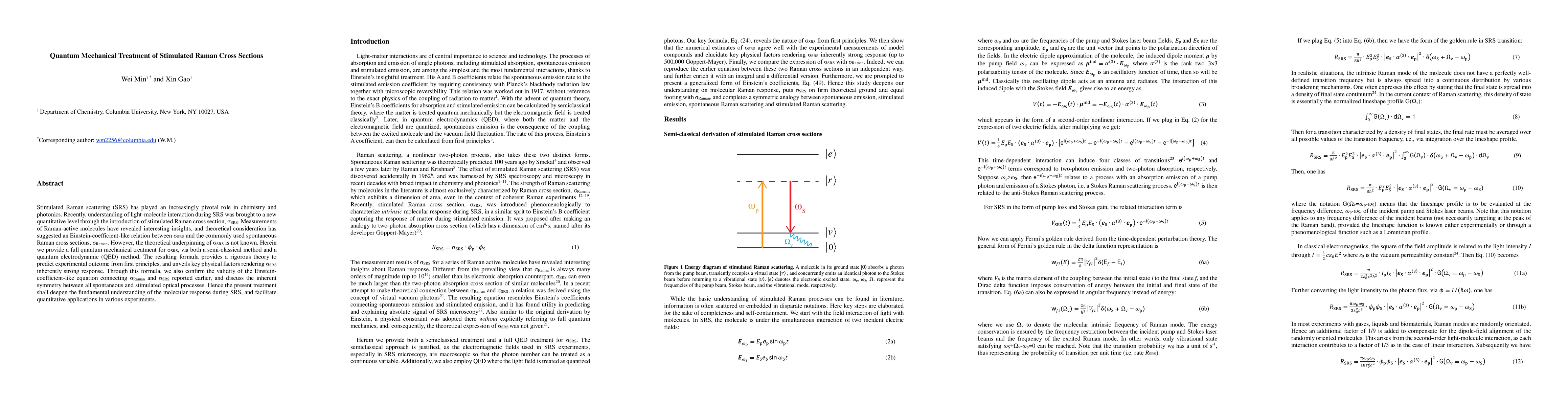 Thumbnail for Quantum Mechanical Treatment of Stimulated Raman Cross Sections