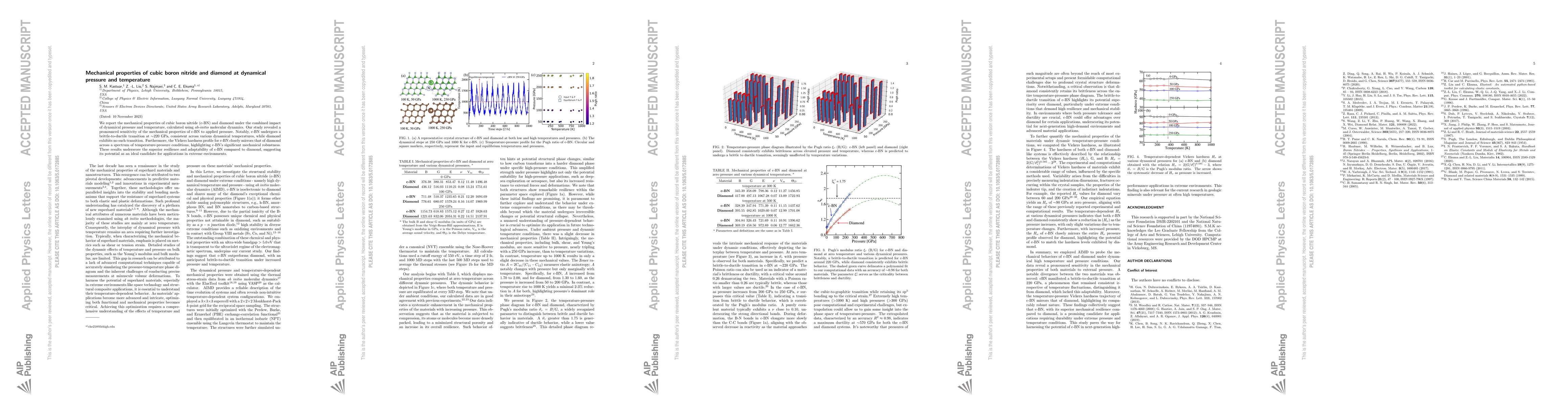 Thumbnail for Mechanical properties of cubic boron nitride and diamond at dynamical
  pressure and temperature