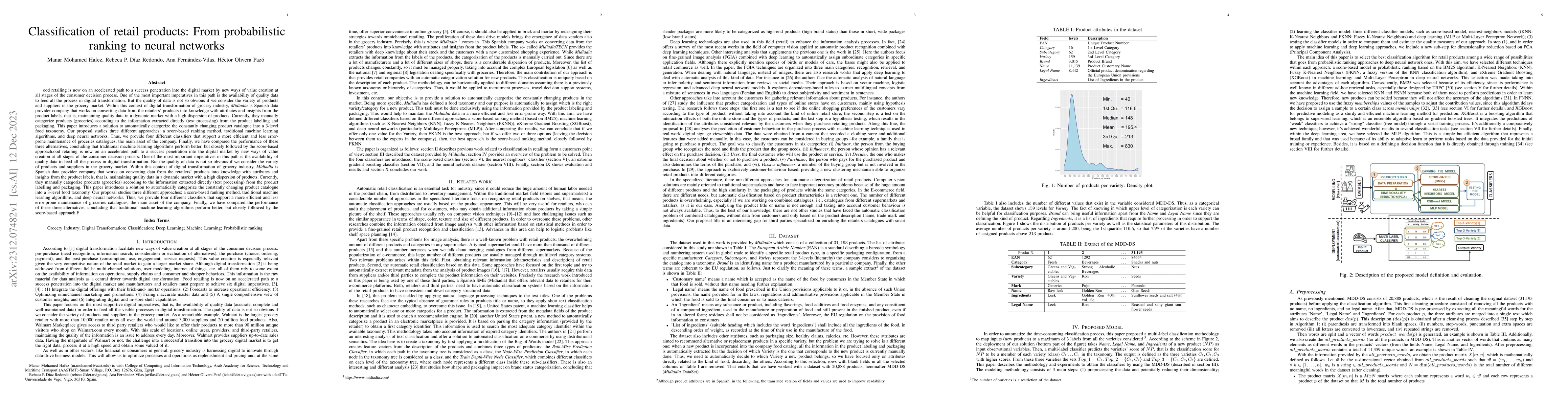 Thumbnail for Classification of retail products: From probabilistic ranking to neural
  networks