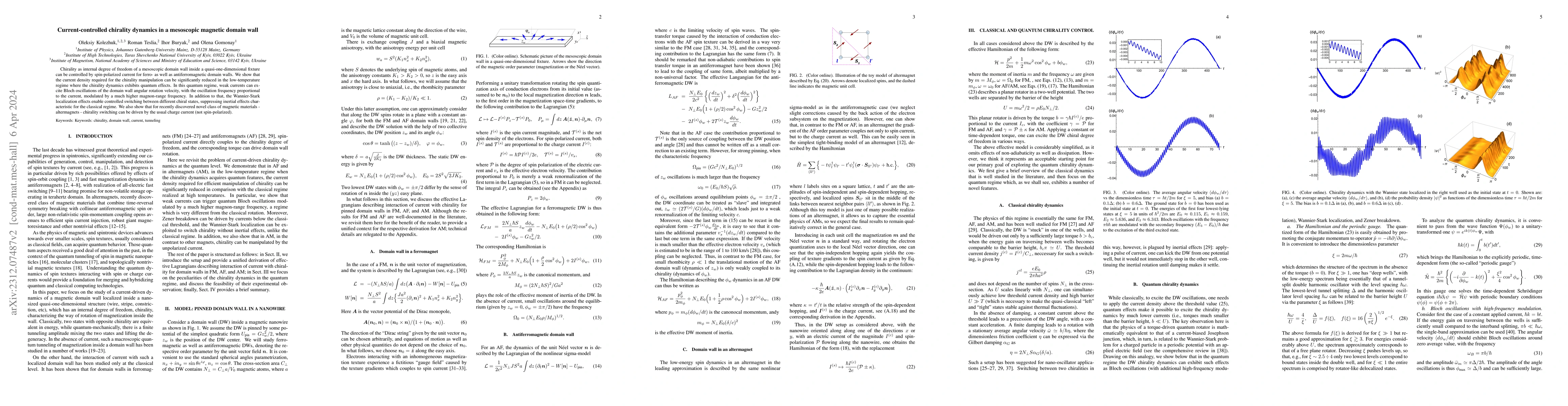 Thumbnail for Current-controlled chirality dynamics in a mesoscopic magnetic domain
  wall