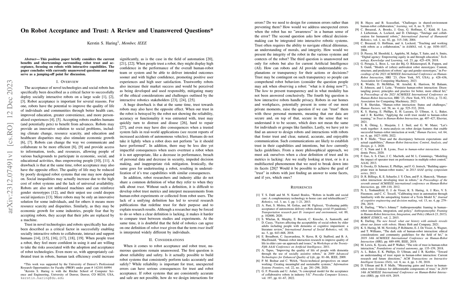 Thumbnail for On Robot Acceptance and Trust: A Review and Unanswered Questions