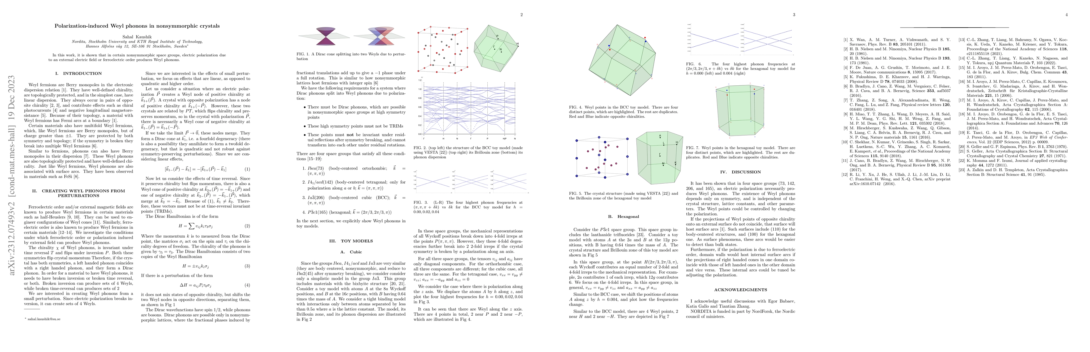 Thumbnail for Polarization-induced Weyl phonons in nonsymmorphic crystals