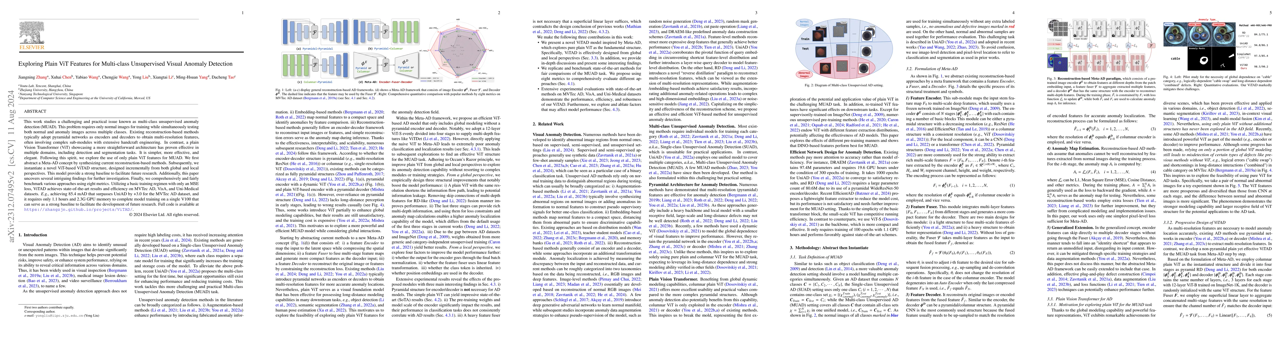 Thumbnail for Exploring Plain ViT Reconstruction for Multi-class Unsupervised Anomaly
  Detection