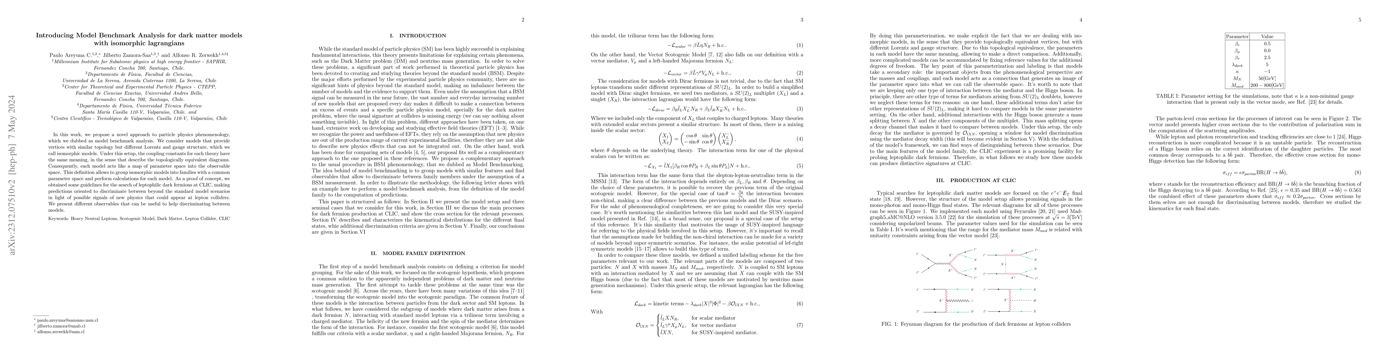 Thumbnail for Introducing Model Benchmark Analysis for dark matter models with
  isomorphic lagrangians