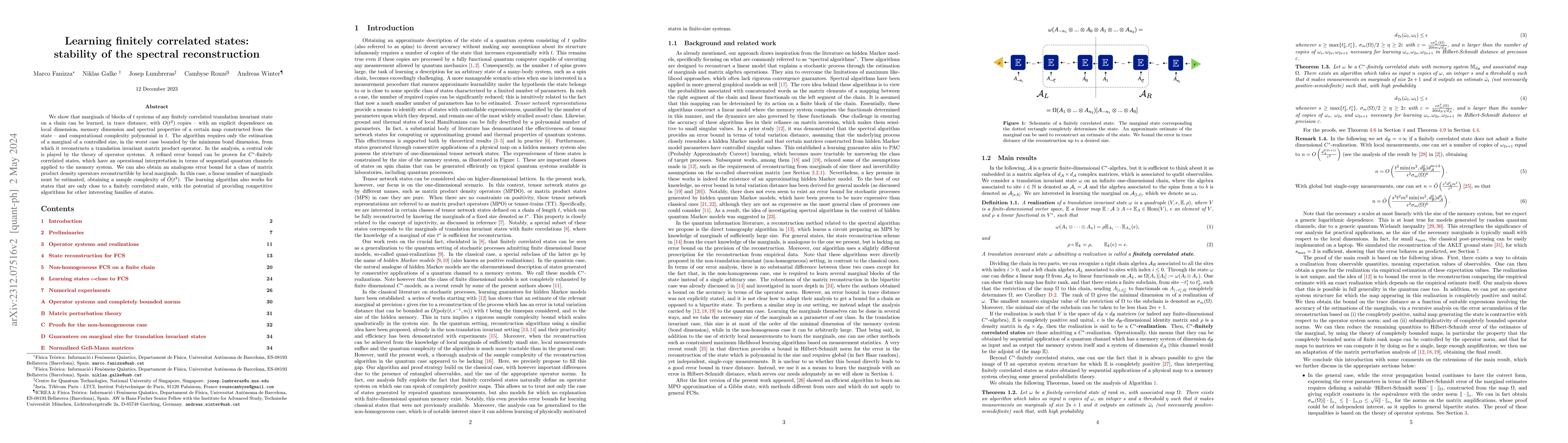 Thumbnail for Learning finitely correlated states: stability of the spectral
  reconstruction