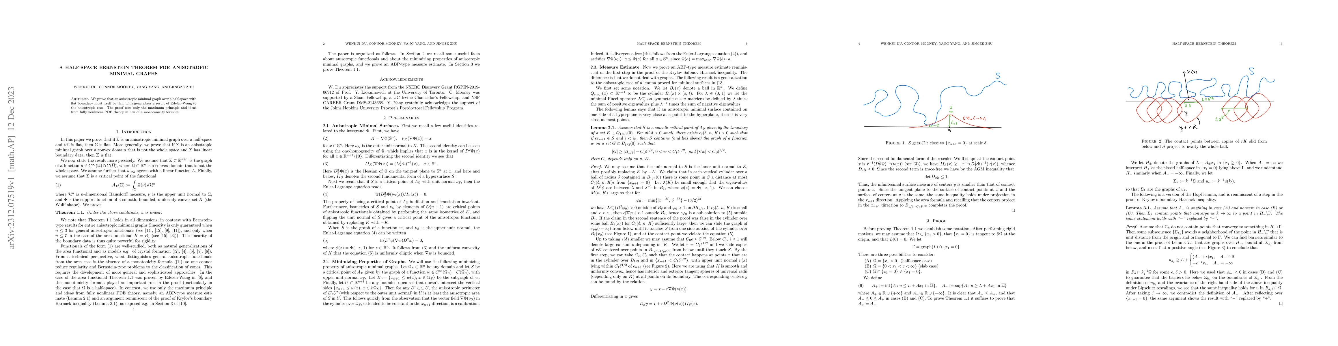 Thumbnail for A half-space Bernstein theorem for anisotropic minimal graphs