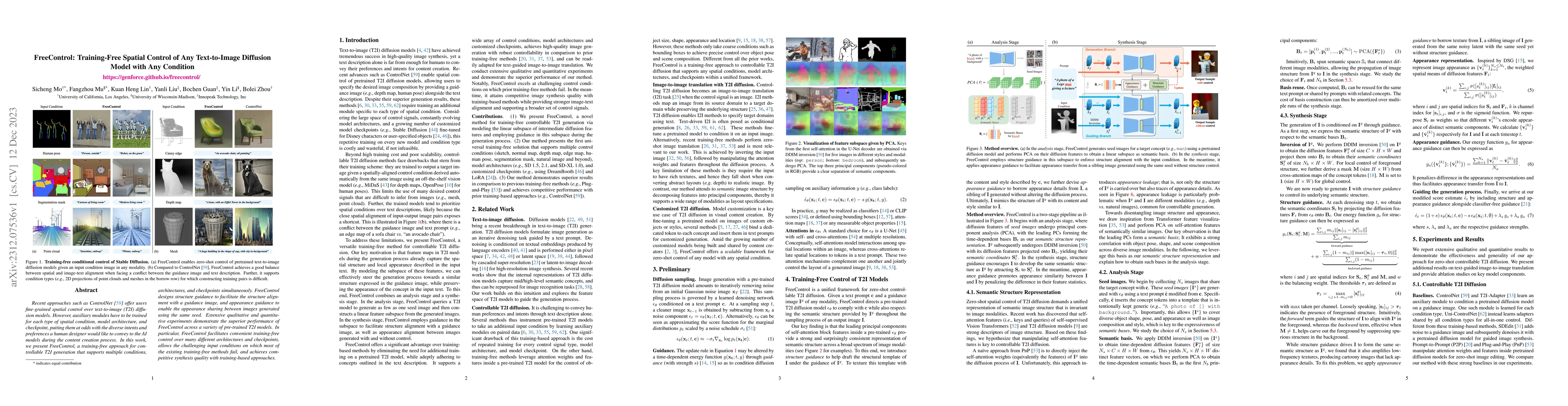 Thumbnail for FreeControl: Training-Free Spatial Control of Any Text-to-Image
  Diffusion Model with Any Condition