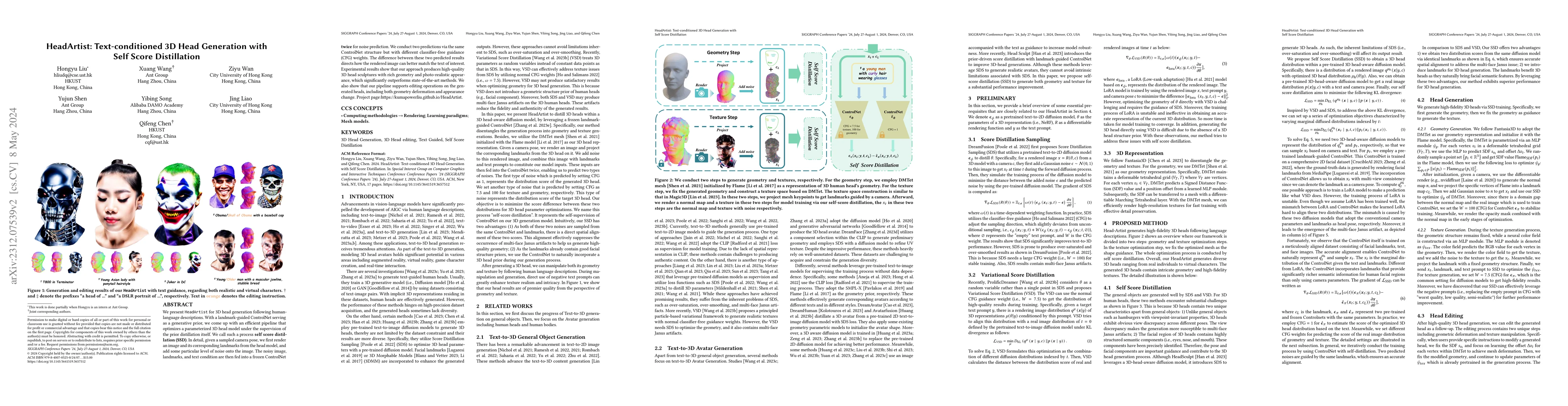 Thumbnail for HeadArtist: Text-conditioned 3D Head Generation with Self Score
  Distillation