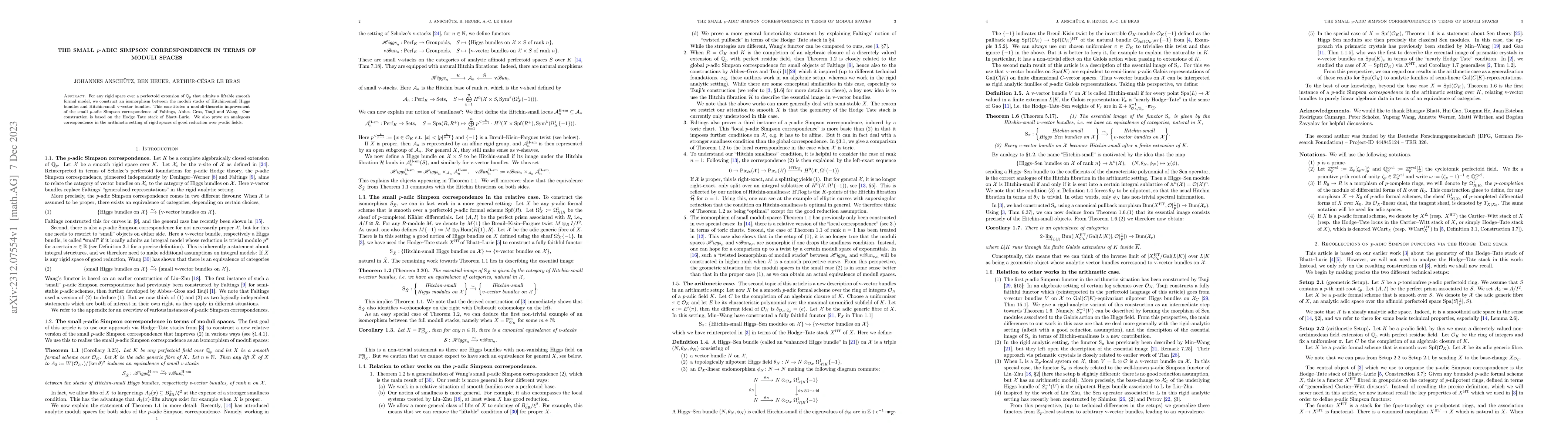 Thumbnail for The small $p$-adic Simpson correspondence in terms of moduli spaces