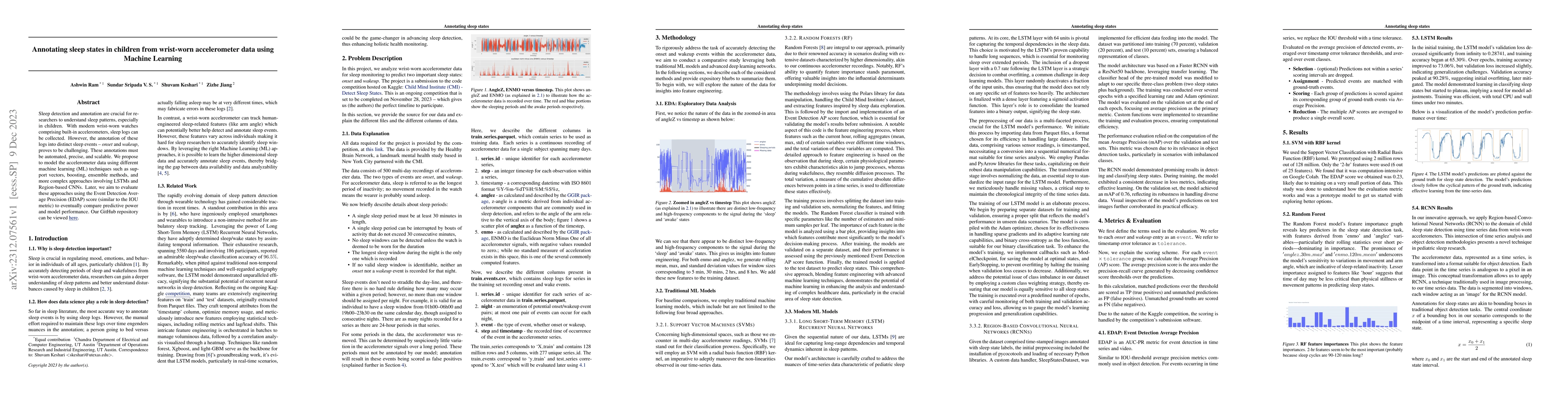 Thumbnail for Annotating sleep states in children from wrist-worn accelerometer data
  using Machine Learning