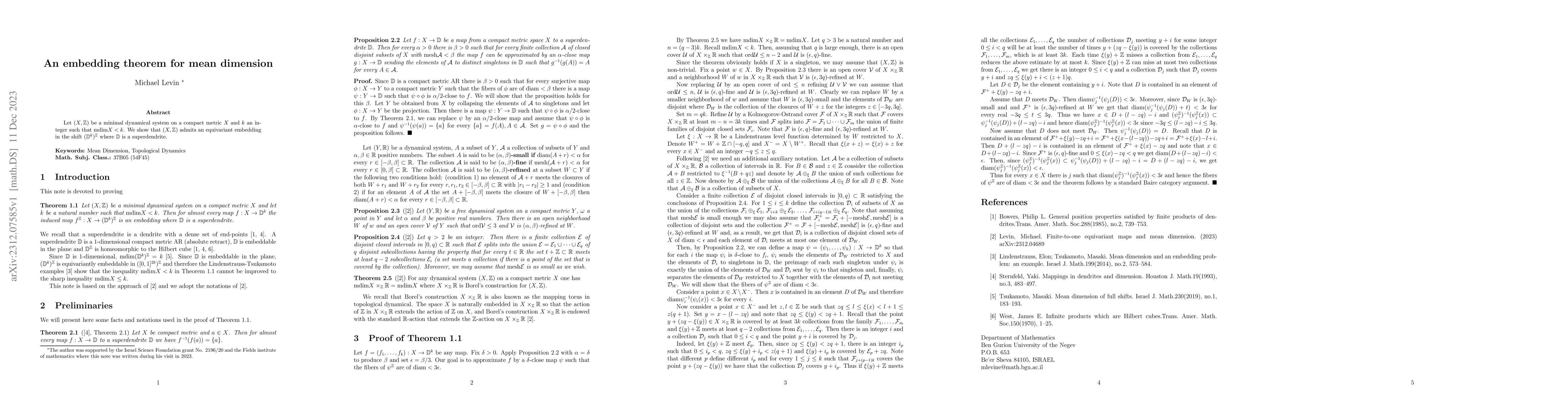 Thumbnail for An embedding theorem for mean dimension