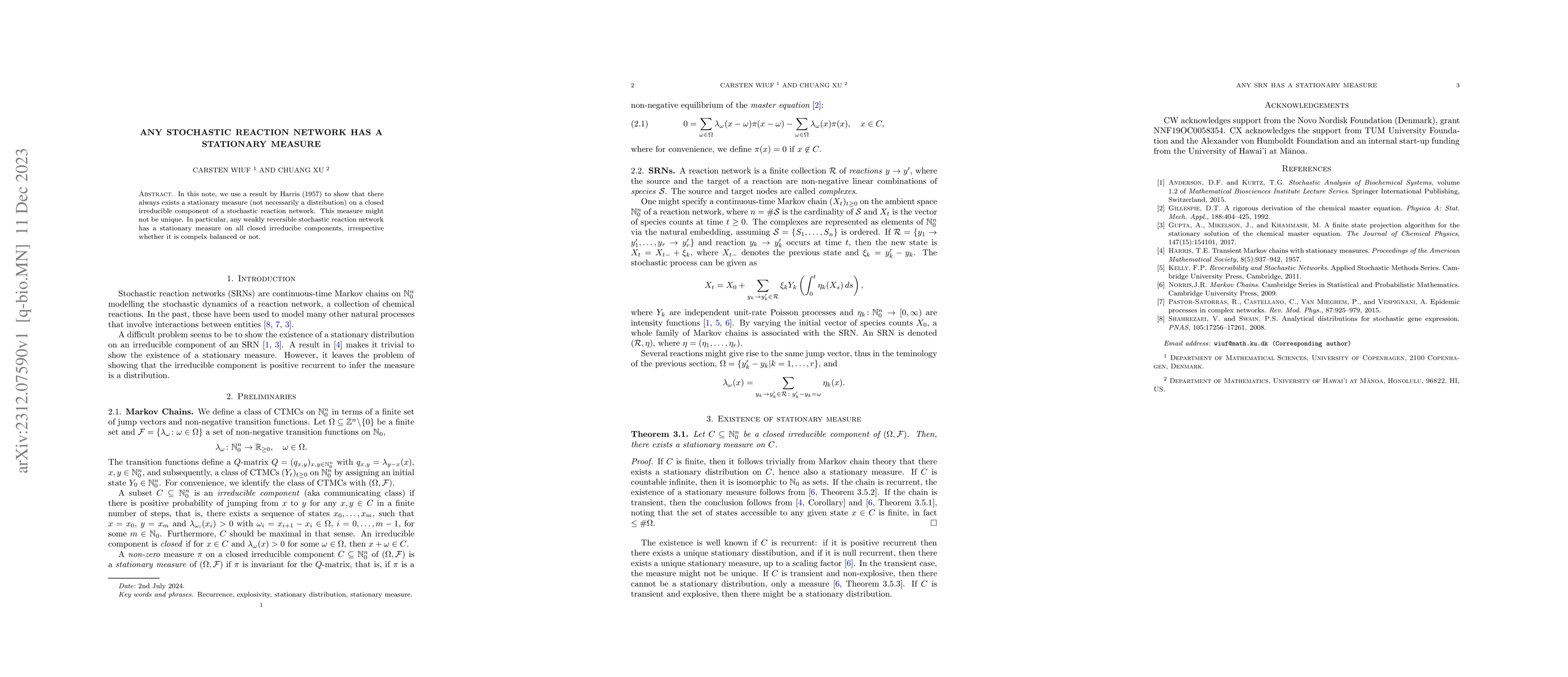Thumbnail for Any Stochastic Reaction Network has a Stationary Measure