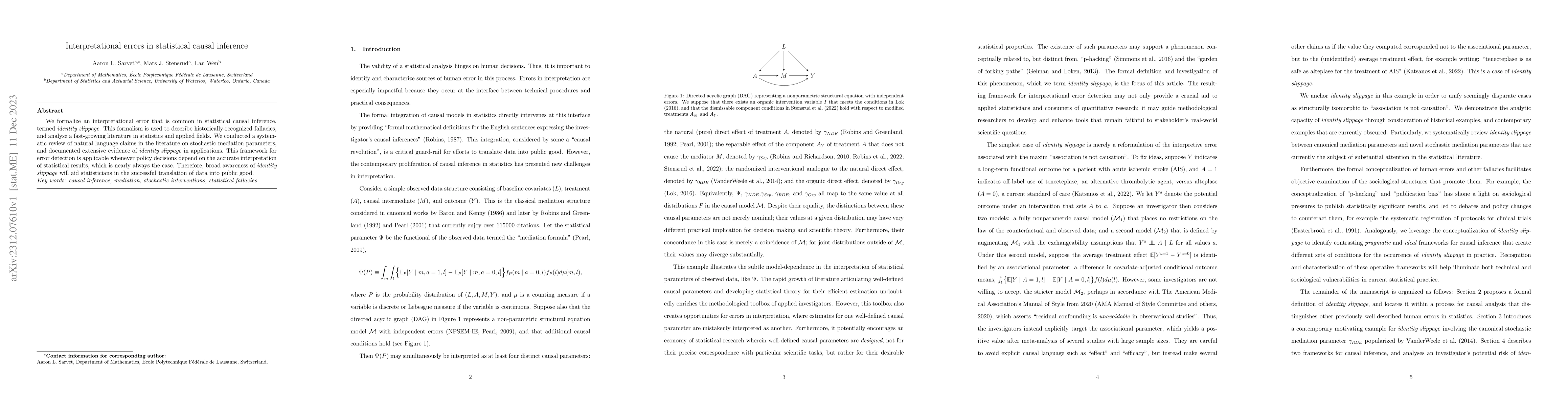 Thumbnail for Interpretational errors in statistical causal inference