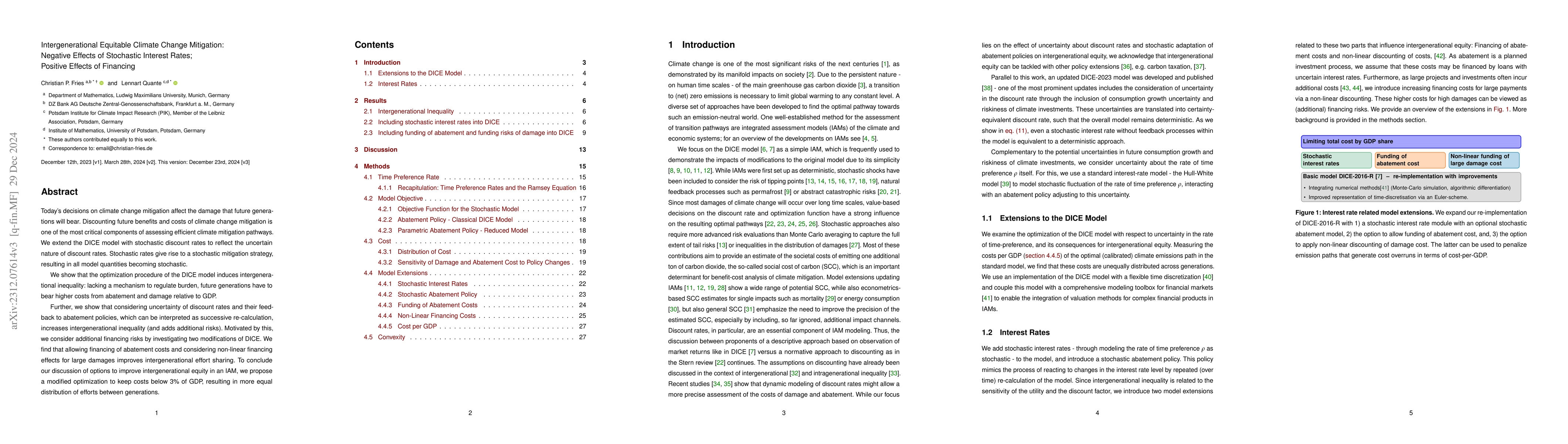 Thumbnail for Intergenerational Equitable Climate Change Mitigation: Negative Effects
  of Stochastic Interest Rates; Positive Effects of Financing