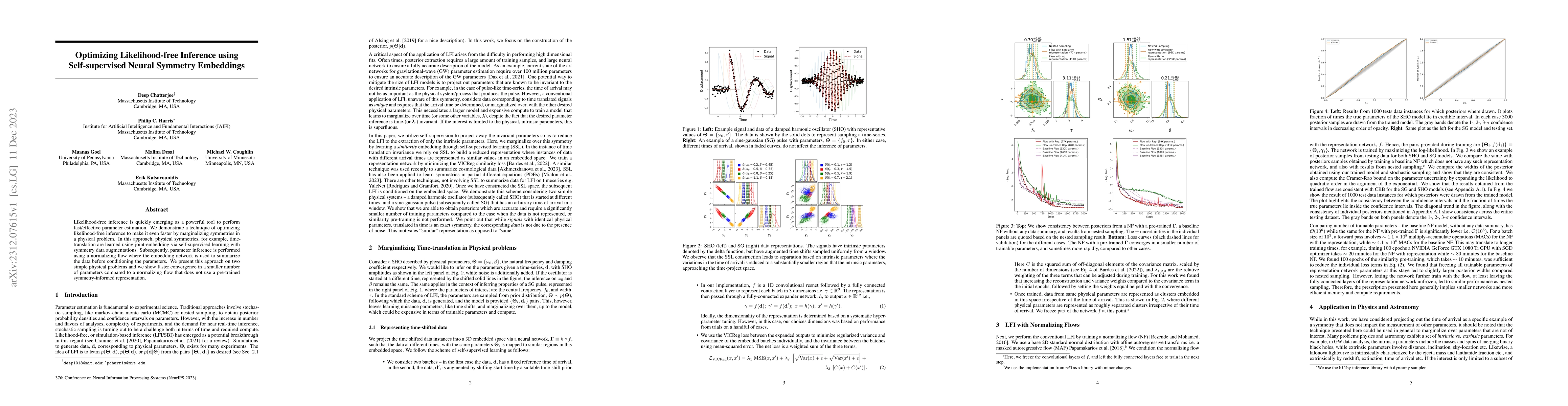 Thumbnail for Optimizing Likelihood-free Inference using Self-supervised Neural
  Symmetry Embeddings