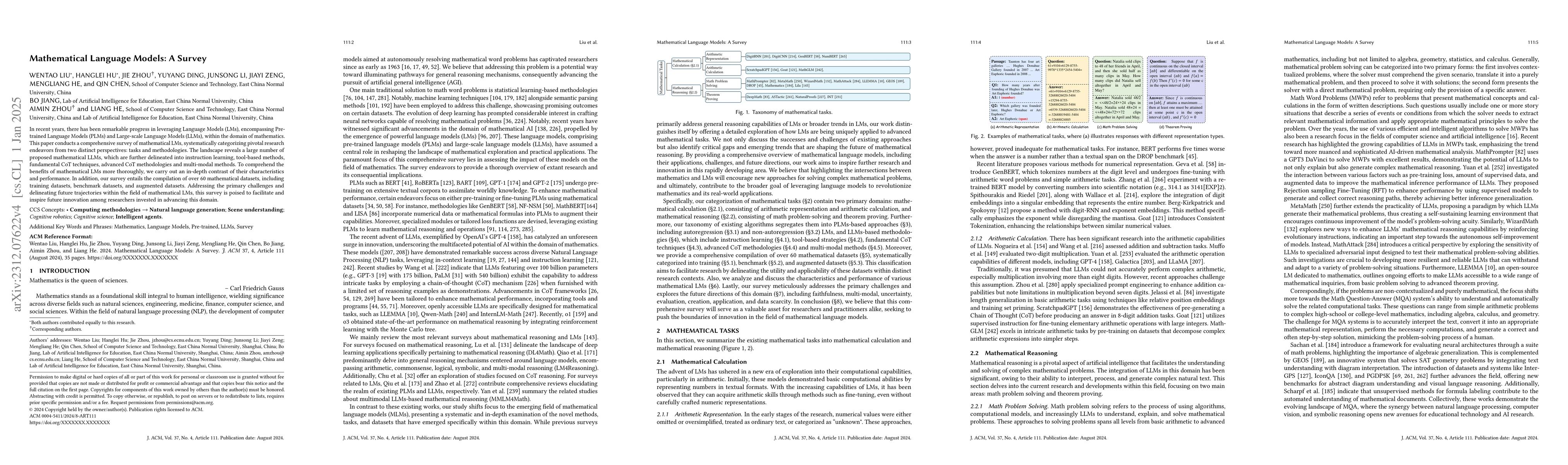 Thumbnail for Mathematical Language Models: A Survey