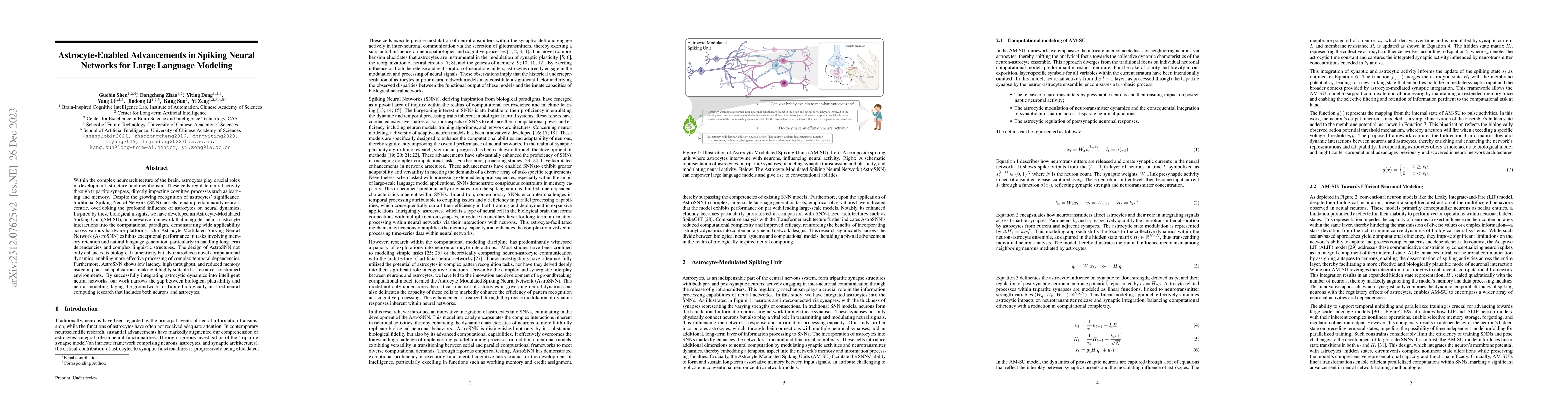 Thumbnail for Astrocyte-Enabled Advancements in Spiking Neural Networks for Large
  Language Modeling