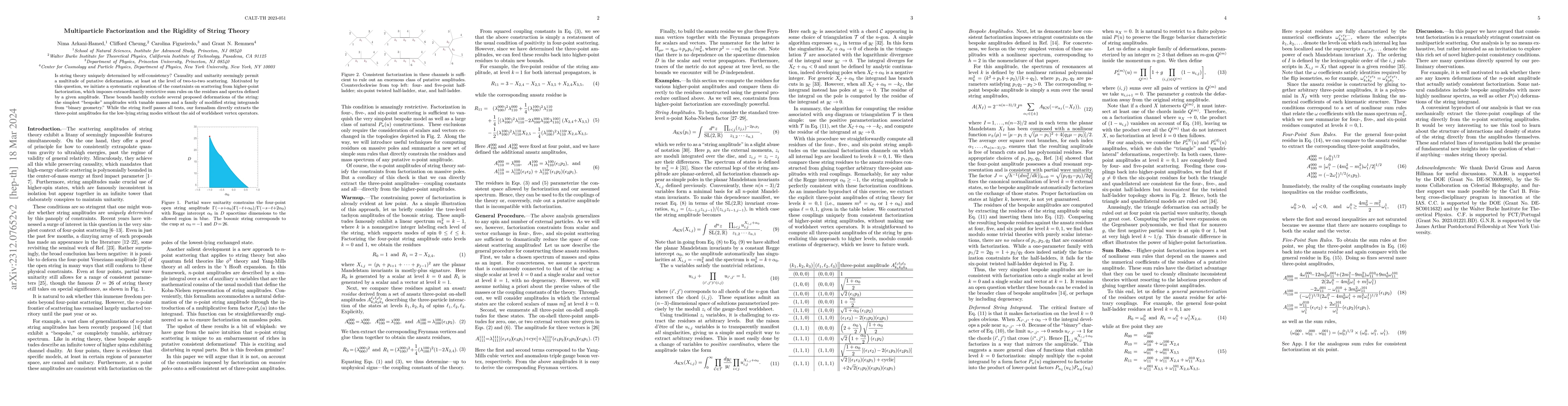 Thumbnail for Multiparticle Factorization and the Rigidity of String Theory
