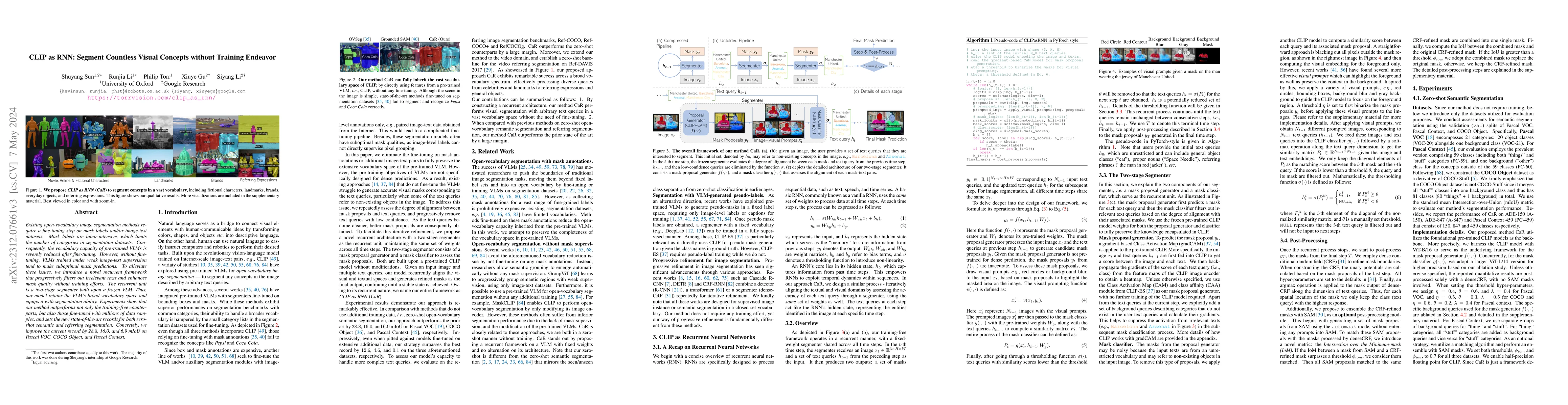Thumbnail for CLIP as RNN: Segment Countless Visual Concepts without Training Endeavor