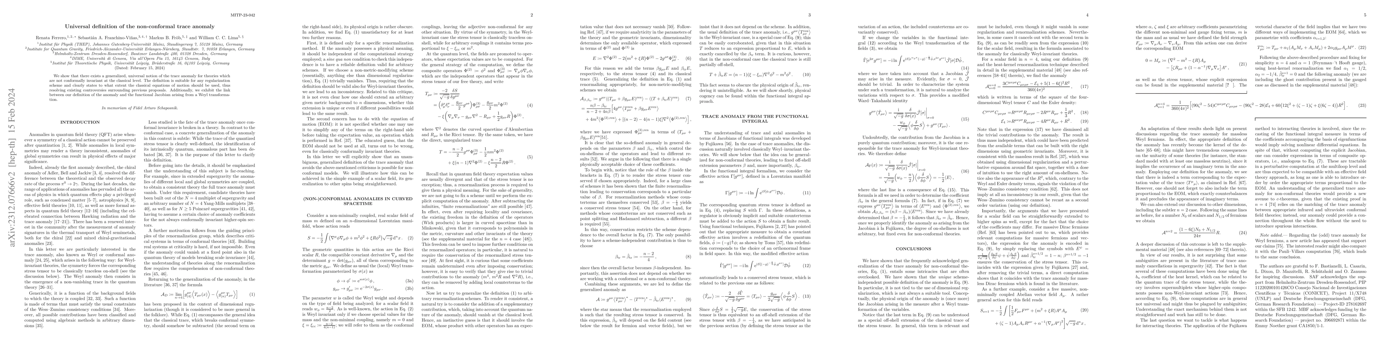 Thumbnail for Universal definition of the non-conformal trace anomaly