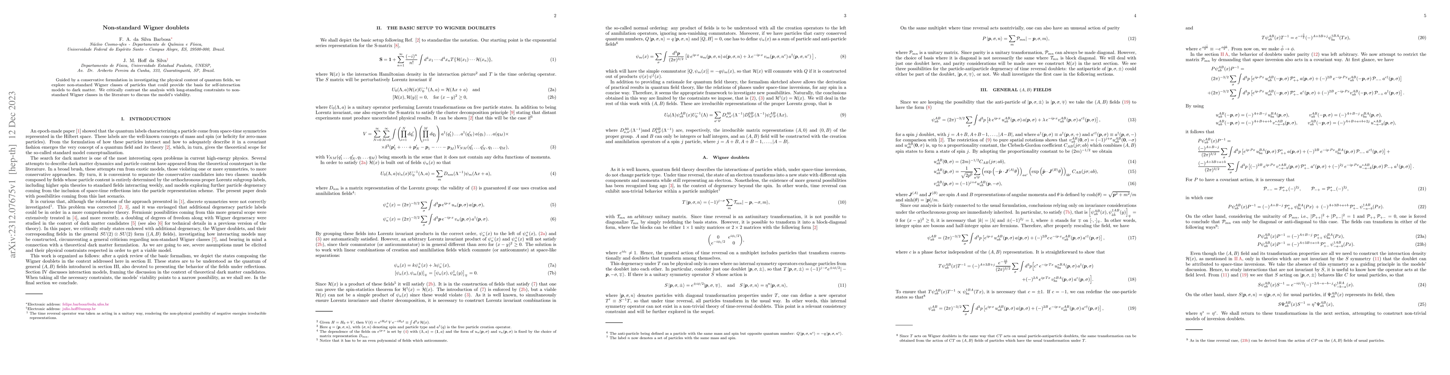 Thumbnail for Non-standard Wigner doublets