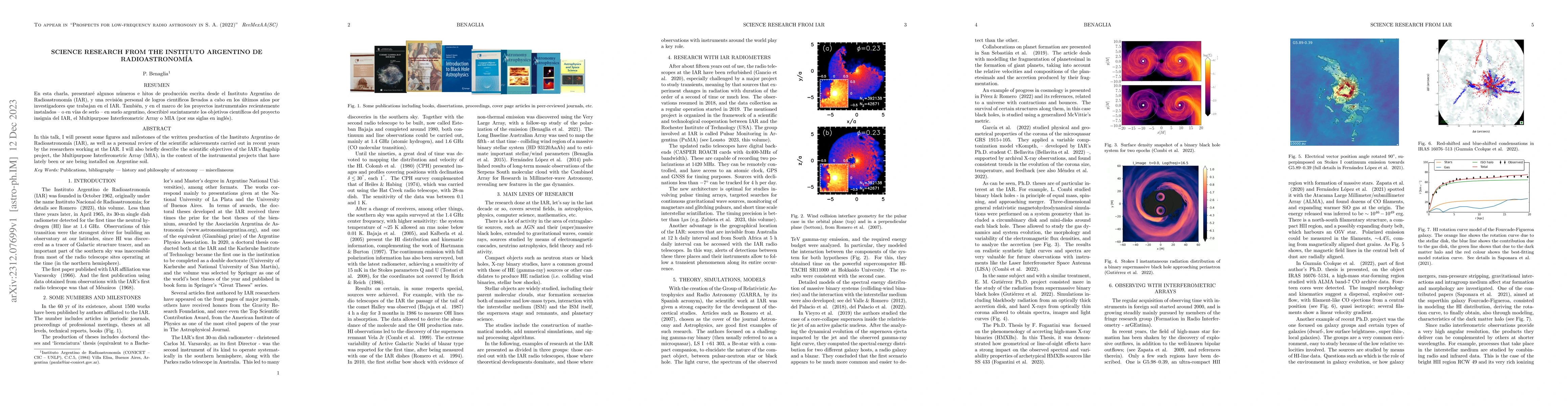 Thumbnail for Science research from the Instituto Argentino de Radioastronomia