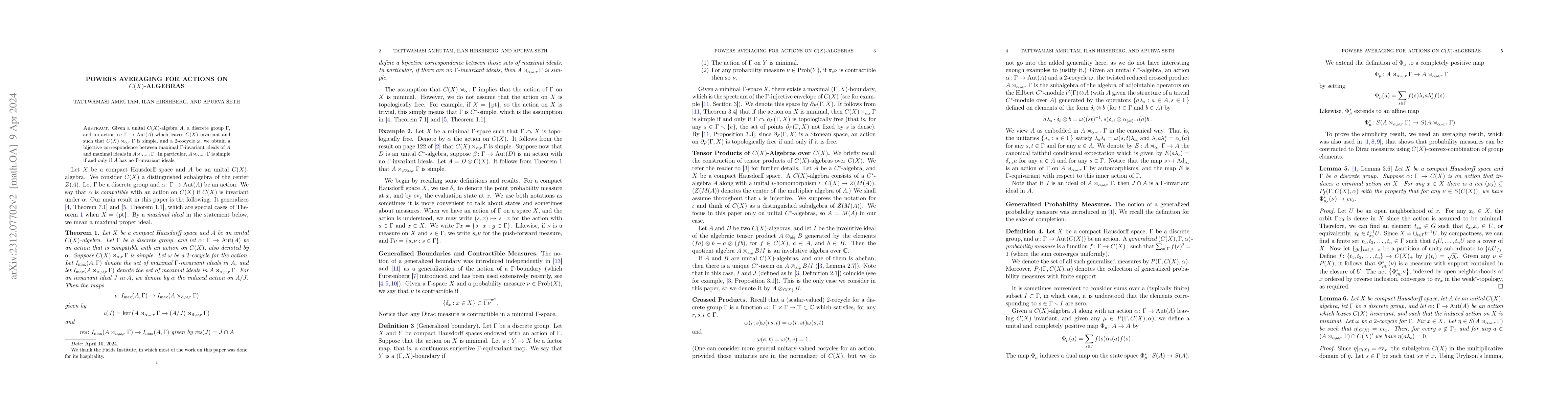 Thumbnail for Powers averaging for actions on $C(X)$-algebras