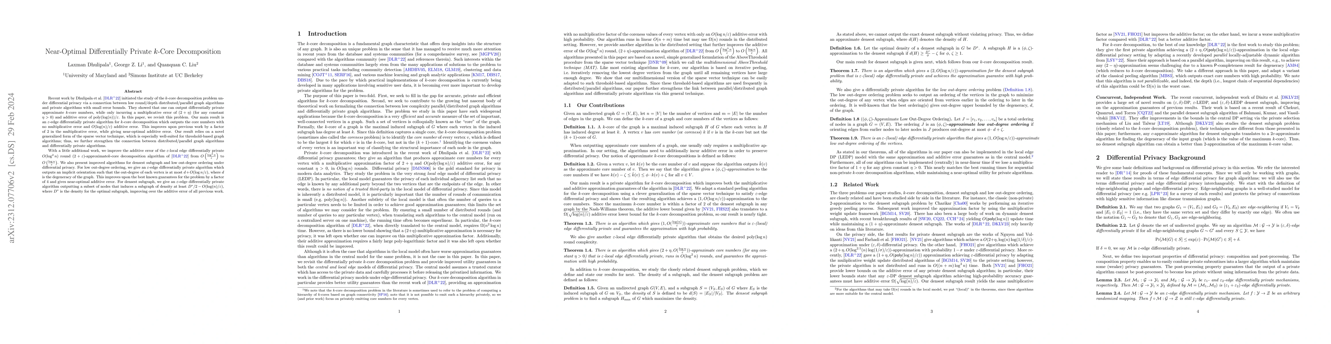 Thumbnail for Near-Optimal Differentially Private k-Core Decomposition
