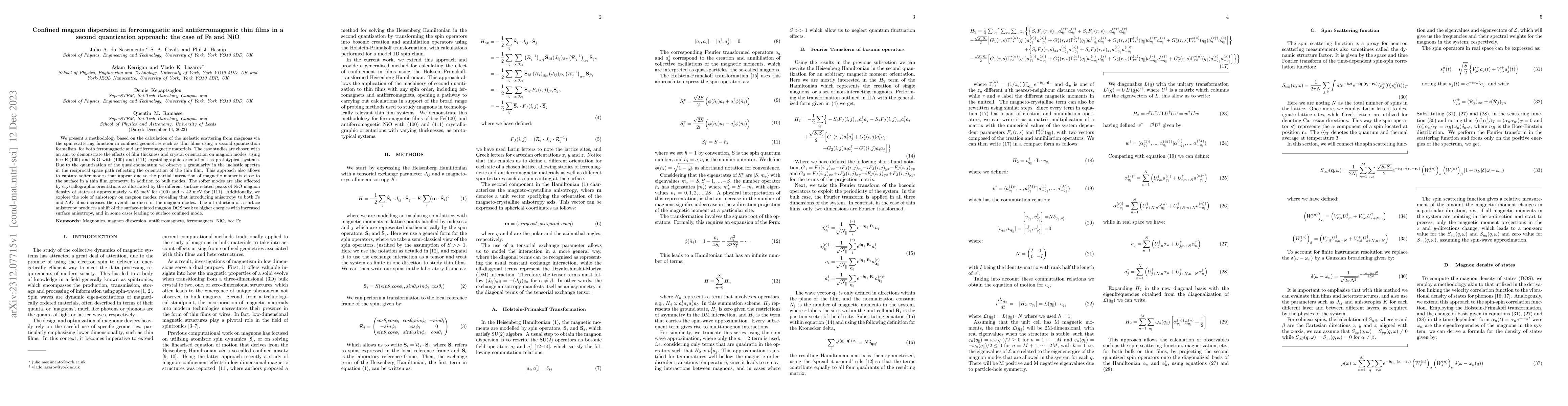 Thumbnail for Confined magnon dispersion in ferromagnetic and antiferromagnetic thin
  films in a second quantization approach: the case of Fe and NiO