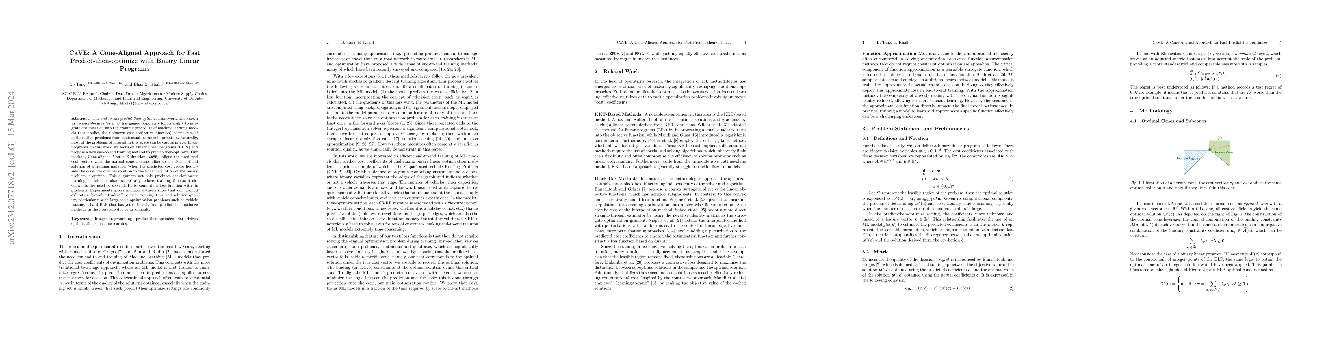 Thumbnail for CaVE: A Cone-Aligned Approach for Fast Predict-then-optimize with Binary
  Linear Programs