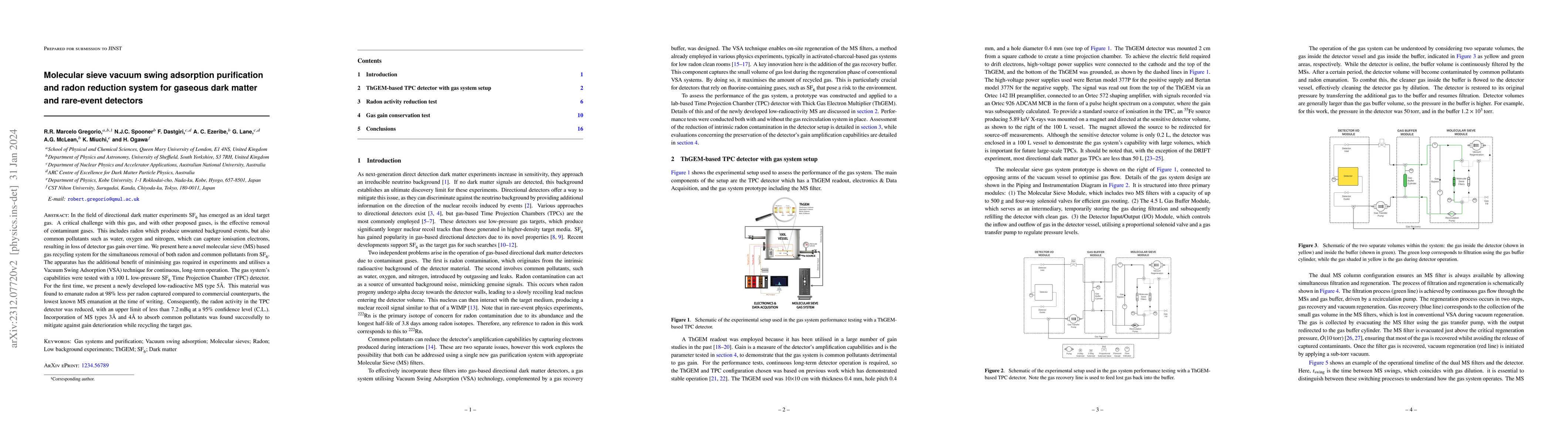 Thumbnail for Molecular sieve vacuum swing adsorption purification and radon reduction
  system for gaseous dark matter and rare-event detectors
