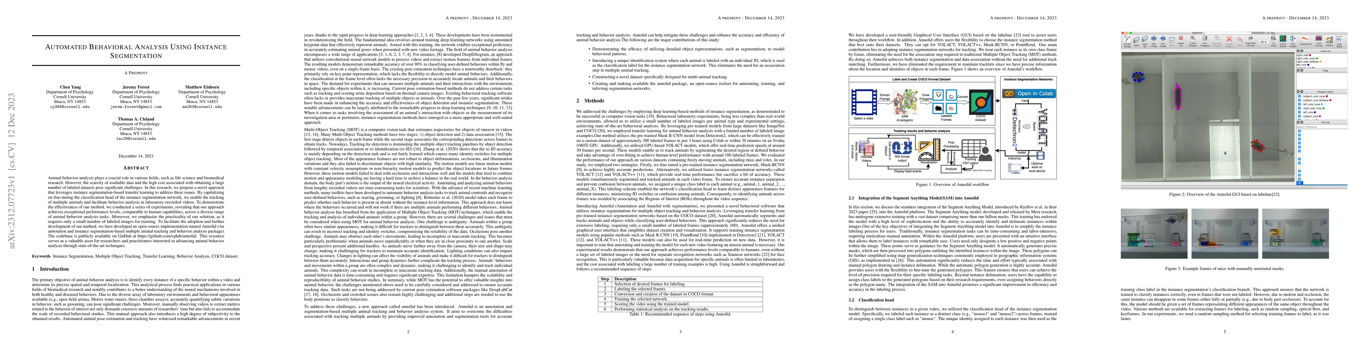 Thumbnail for Automated Behavioral Analysis Using Instance Segmentation