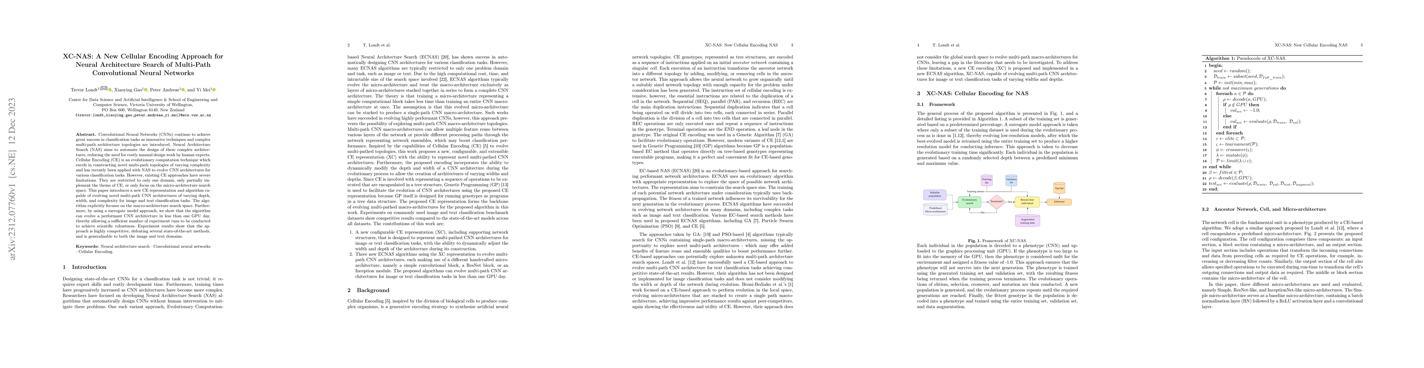 Thumbnail for XC-NAS: A New Cellular Encoding Approach for Neural Architecture Search
  of Multi-path Convolutional Neural Networks