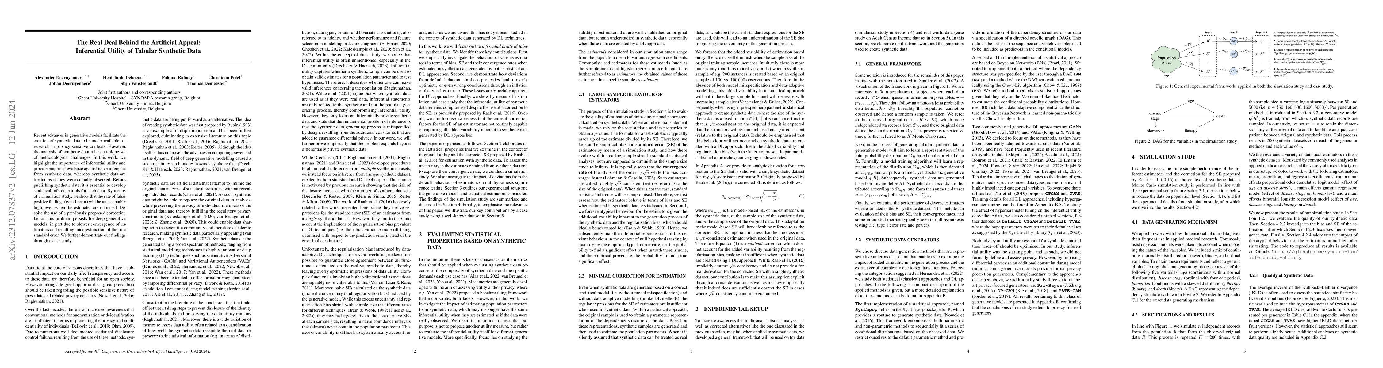 Thumbnail for The Real Deal Behind the Artificial Appeal: Inferential Utility of
  Tabular Synthetic Data