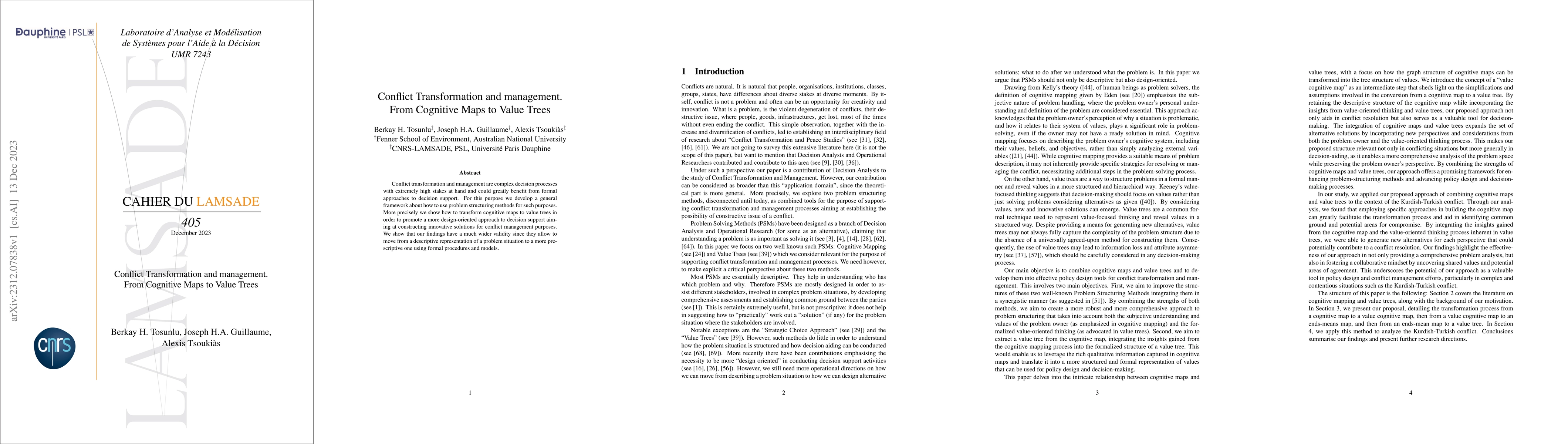 Thumbnail for Conflict Transformation and Management. From Cognitive Maps to Value
  Trees