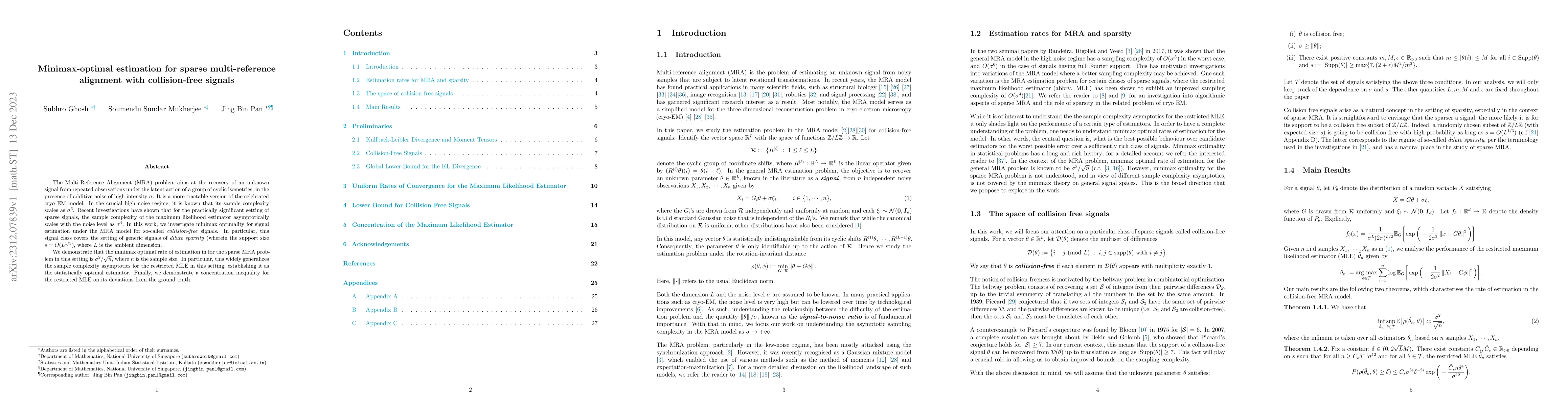 Thumbnail for Minimax-optimal estimation for sparse multi-reference alignment with
  collision-free signals