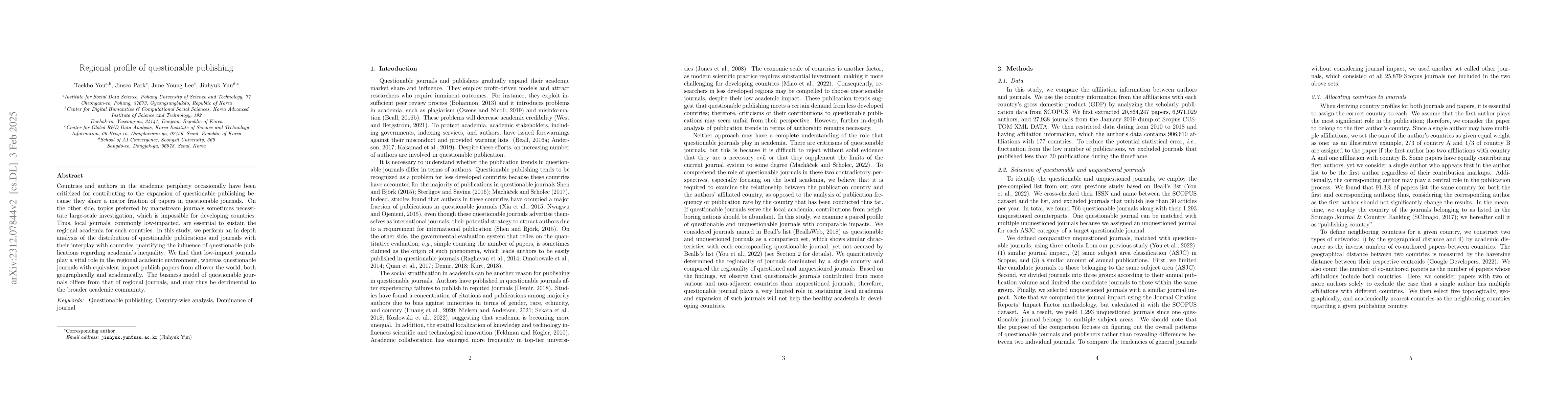 Thumbnail for Regional profile of questionable publishing
