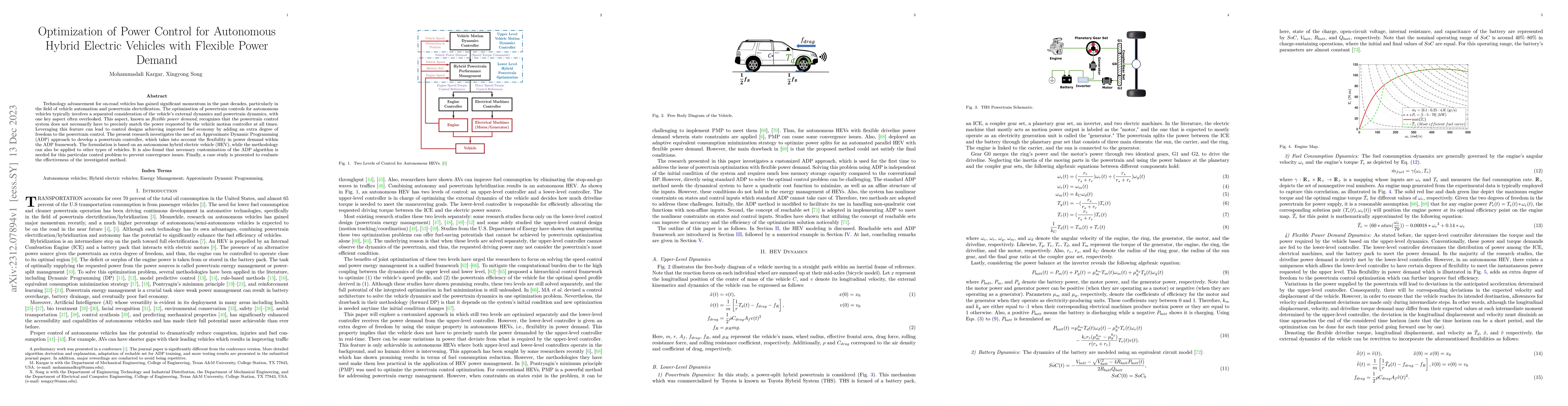 Thumbnail for Optimization of Power Control for Autonomous Hybrid Electric Vehicles
  with Flexible Power Demand