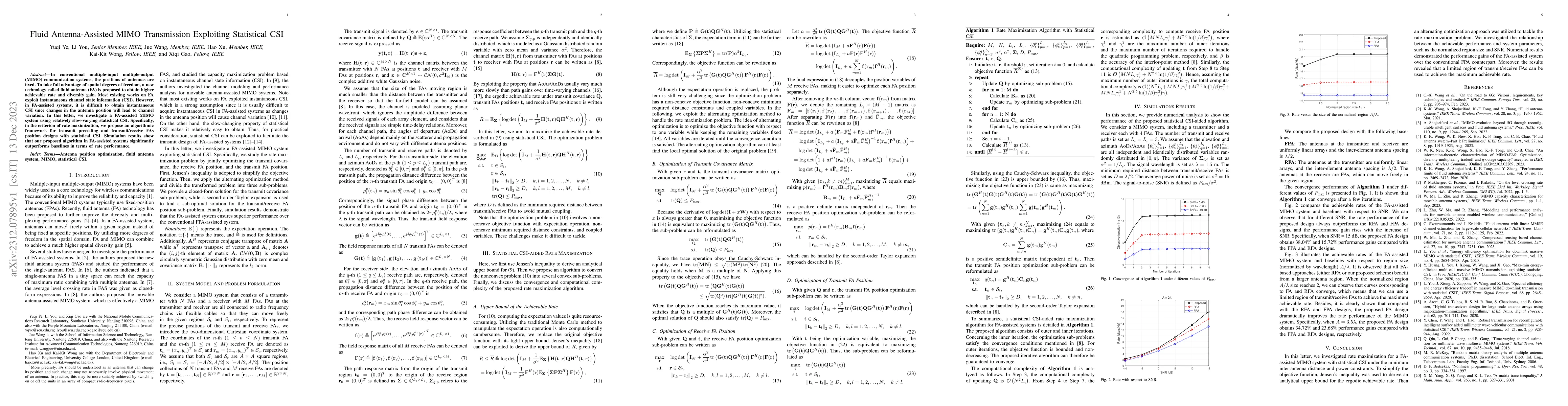 Thumbnail for Fluid Antenna-Assisted MIMO Transmission Exploiting Statistical CSI