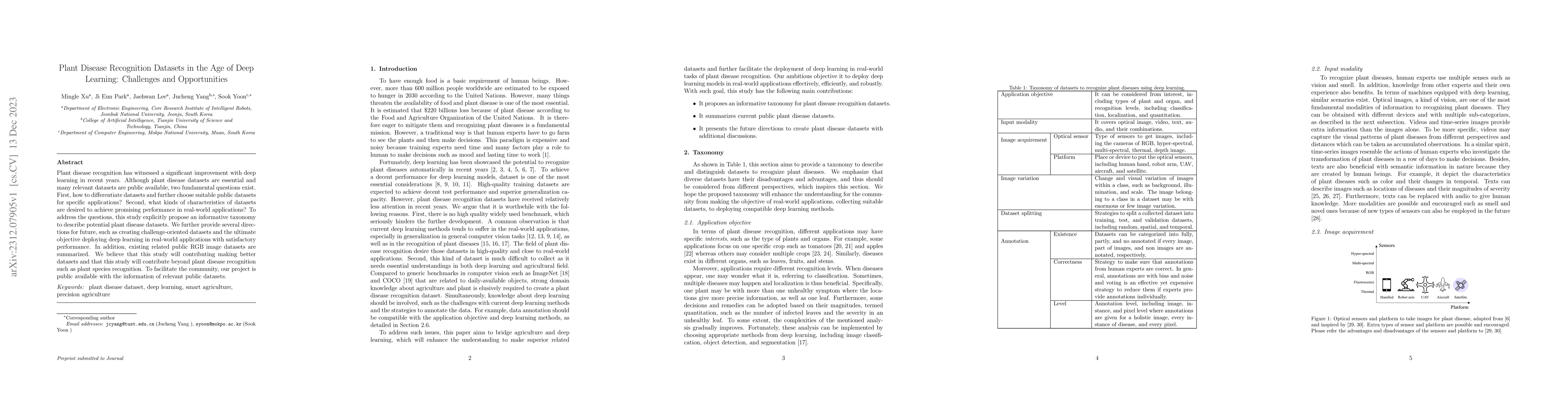 Thumbnail for Plant Disease Recognition Datasets in the Age of Deep Learning:
  Challenges and Opportunities