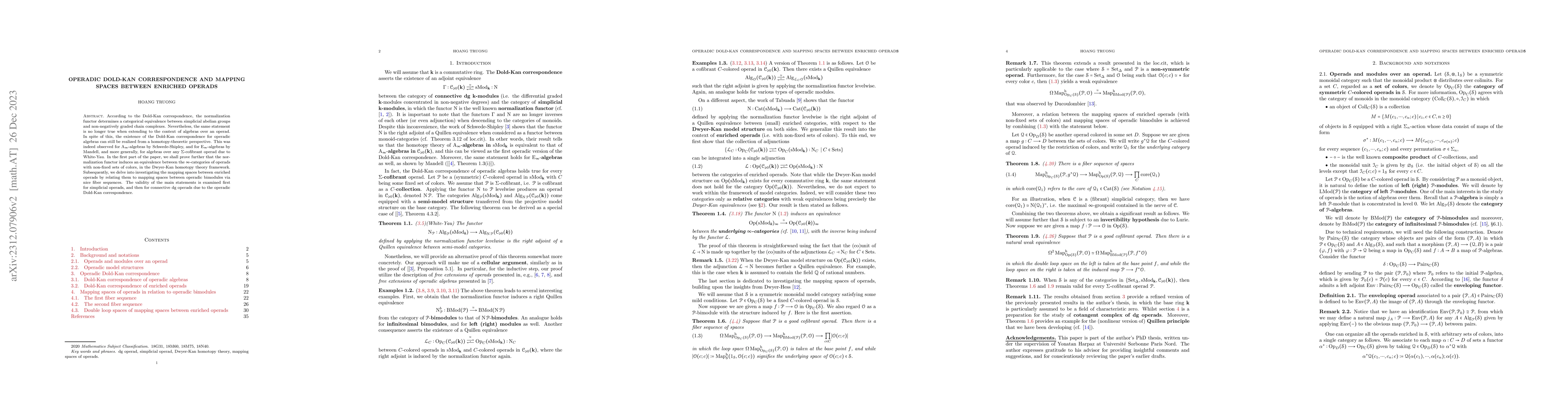 Thumbnail for Operadic Dold-Kan correspondence and mapping spaces between enriched
  operads