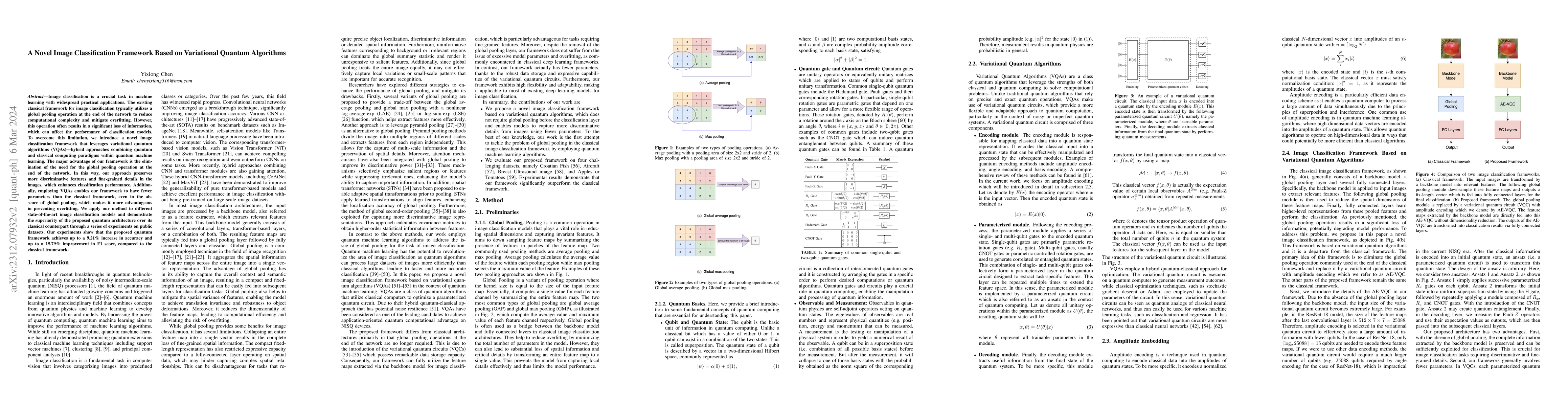 Thumbnail for A Novel Image Classification Framework Based on Variational Quantum
  Algorithms