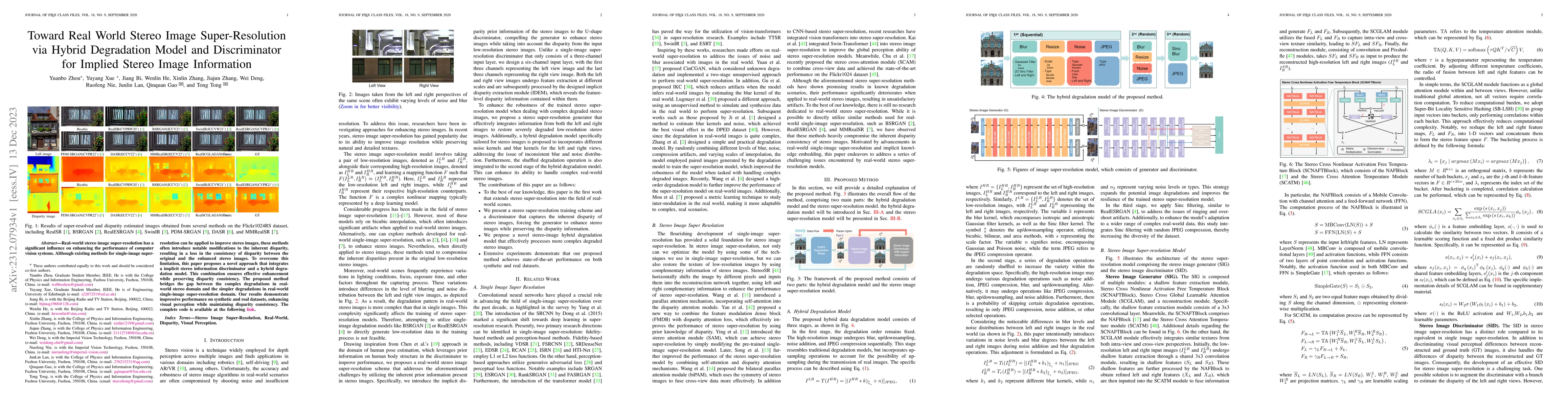 Thumbnail for Toward Real World Stereo Image Super-Resolution via Hybrid Degradation
  Model and Discriminator for Implied Stereo Image Information